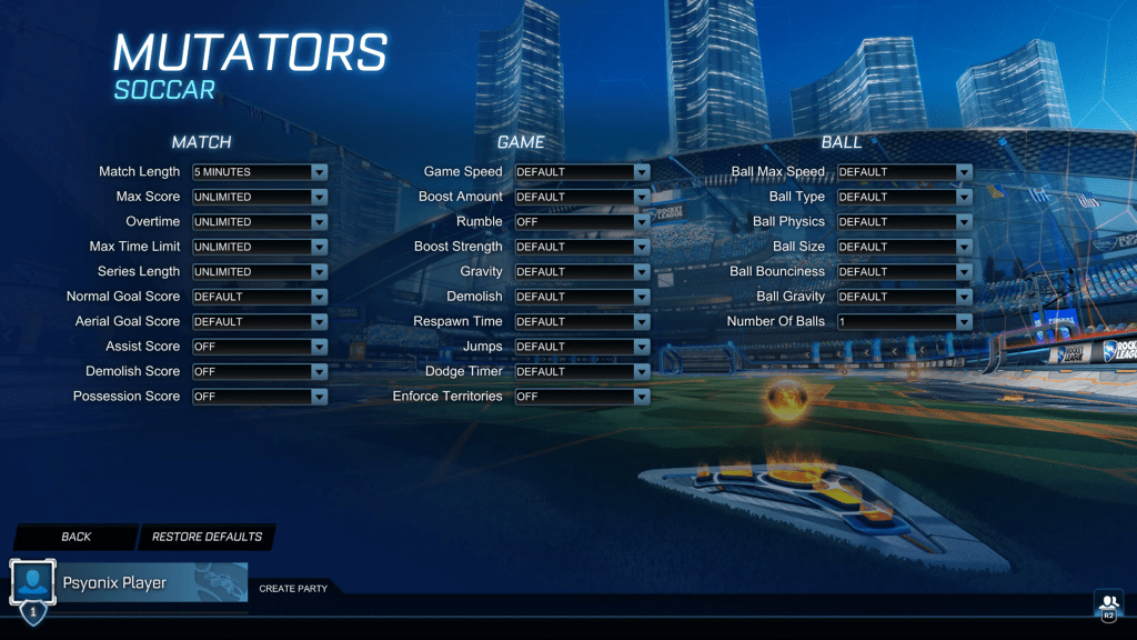 A list of Mutators from Rocket League Season 18