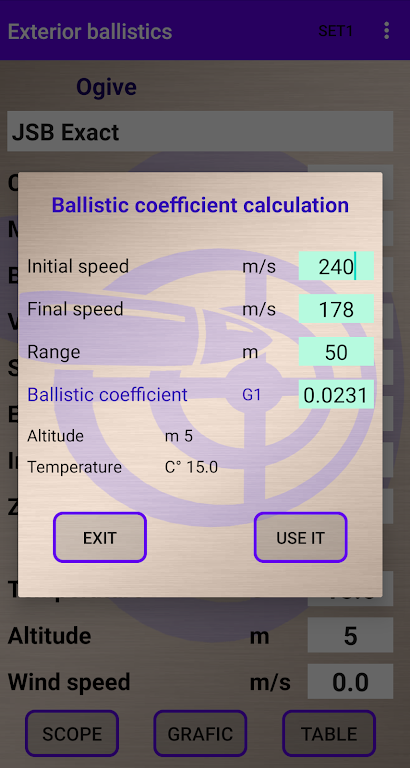 External ballistics calculator Ảnh chụp màn hình 3