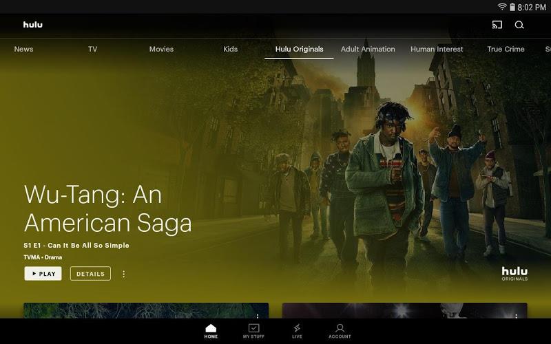 Hulu for Android TV Tangkapan skrin 0