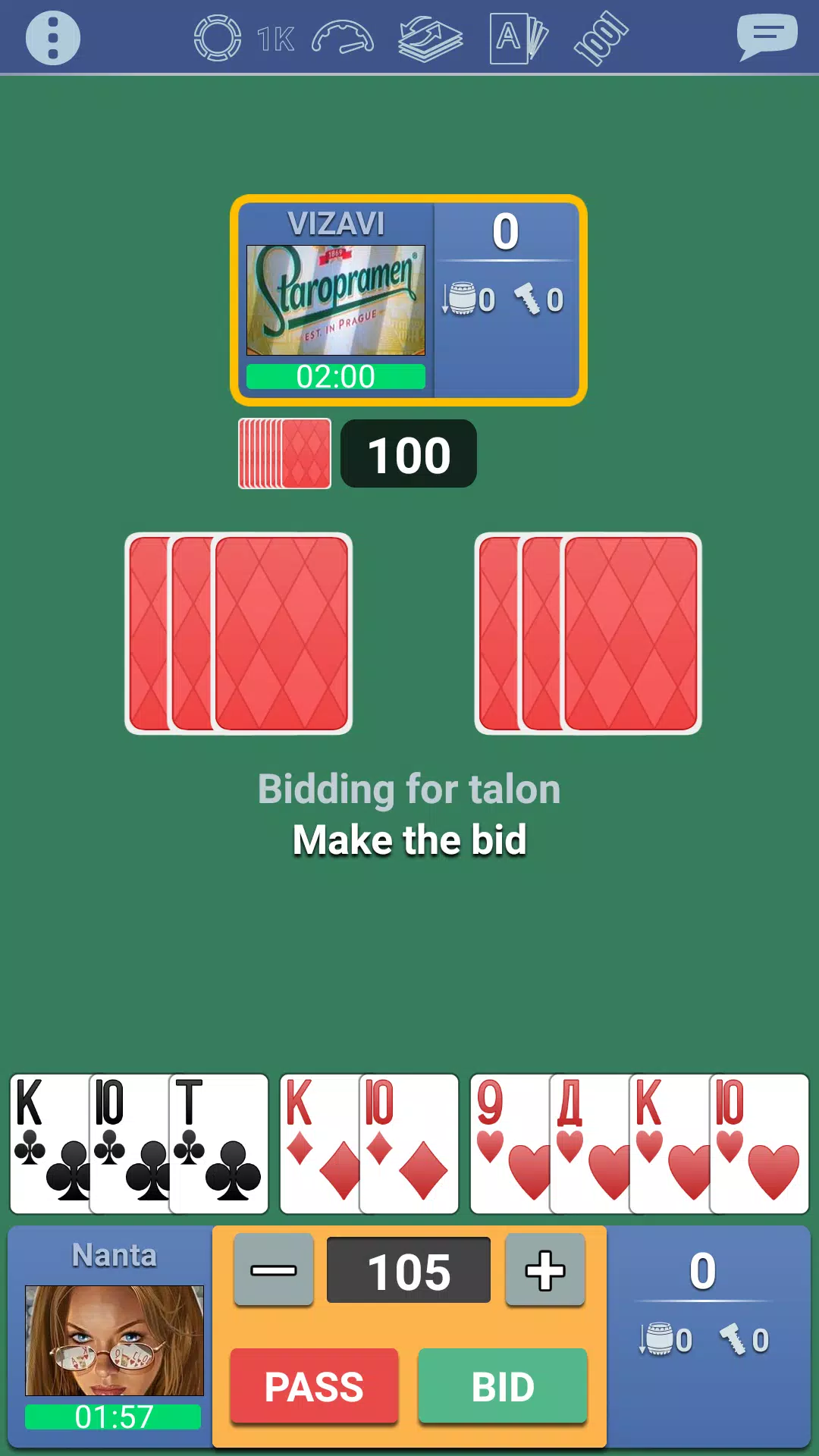 Thousand 1000 Online card game स्क्रीनशॉट 2