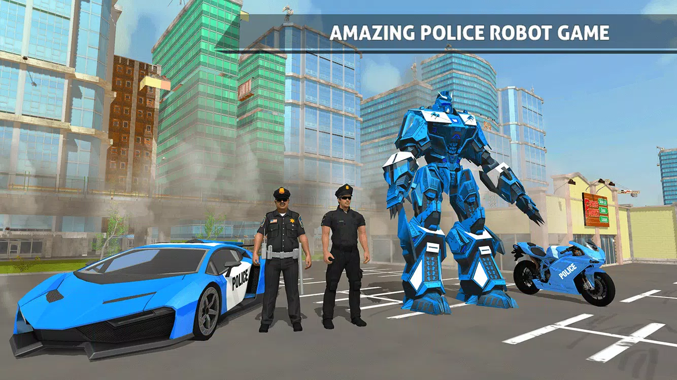 Juego de coches robot policial Captura de pantalla 2