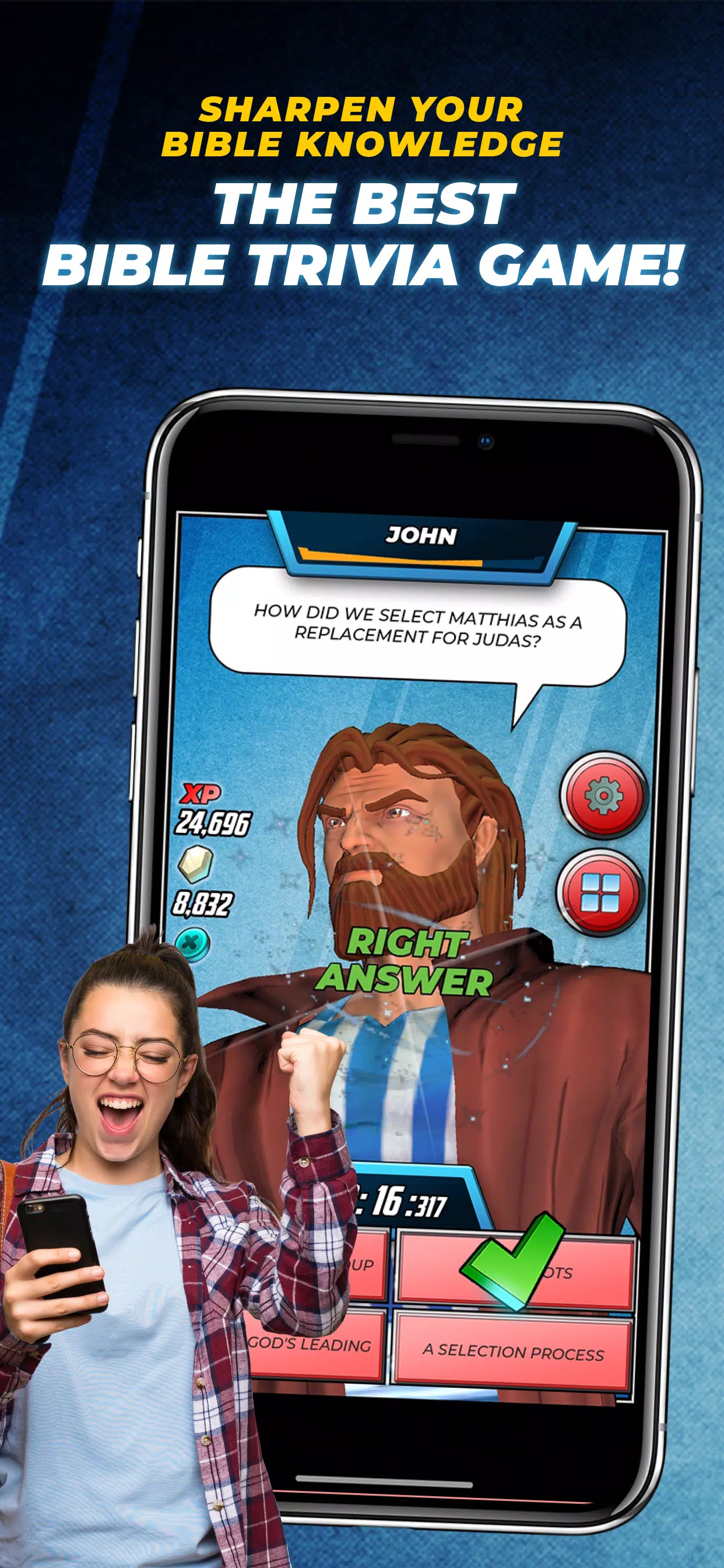 Bible Trivia Game: Heroes Ekran Görüntüsü 0