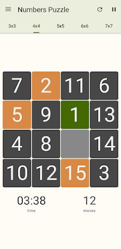 15 Number puzzle sliding game ภาพหน้าจอ 0