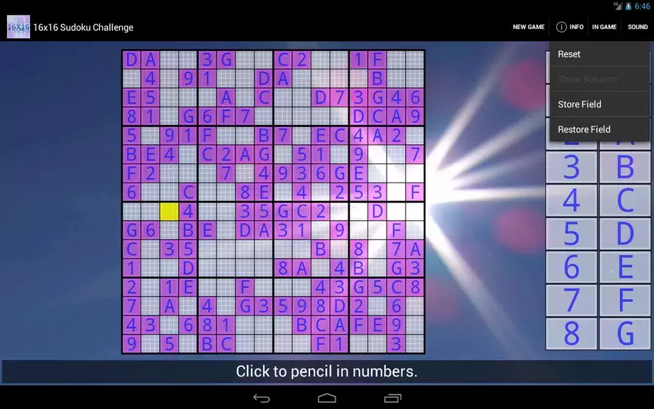 16x16 Sudoku Challenge HD Captura de pantalla 3