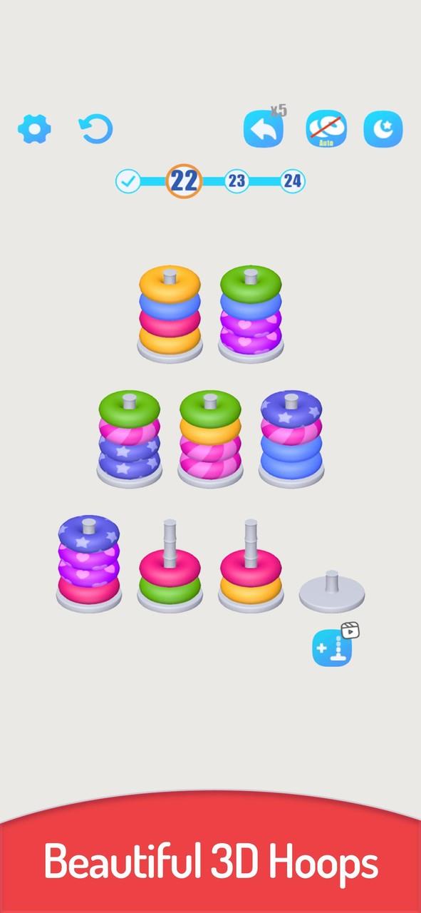 3D Color Sort Hoop Stack Ảnh chụp màn hình 2