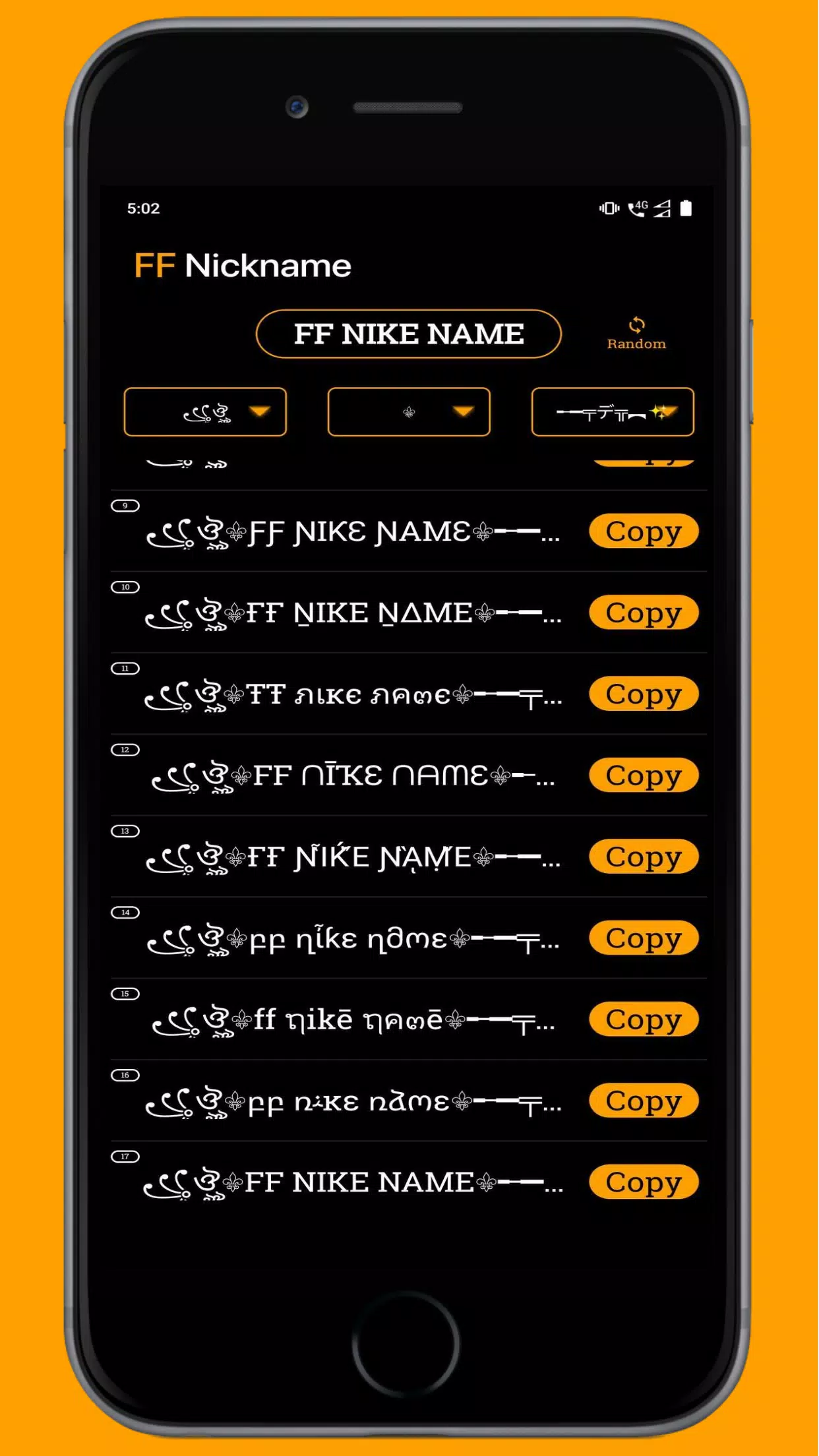 FF Name Creator - Nickname Generator For Games Скриншот 2