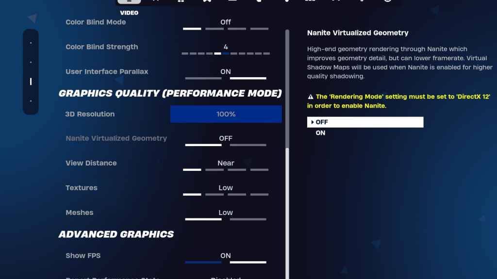 Fortnite Graphics Settings