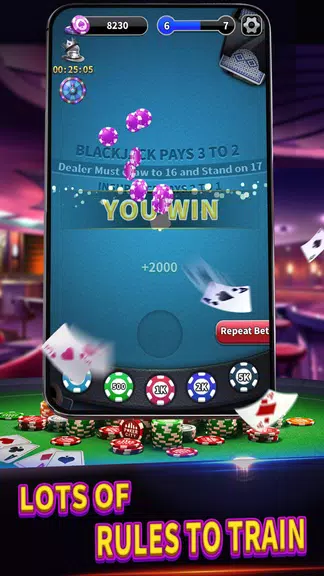 BlackJack 21 lite offline game ဖန်သားပြင်ဓာတ်ပုံ 3