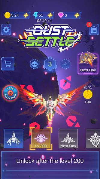 Dust Settle 3D - Galaxy Attack Mod স্ক্রিনশট 0