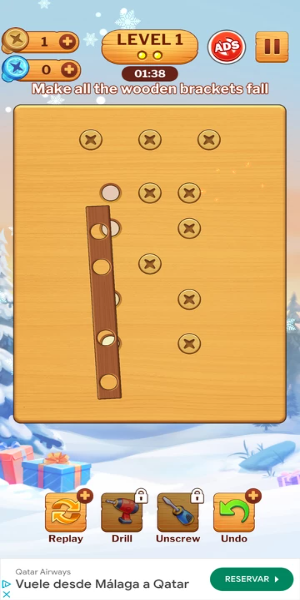 Wood Nuts Game: Unscrew Puzzle ภาพหน้าจอ 1