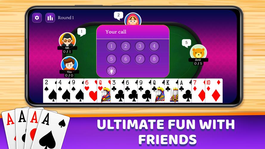 Callbreak Multiplayer ဖန်သားပြင်ဓာတ်ပုံ 1