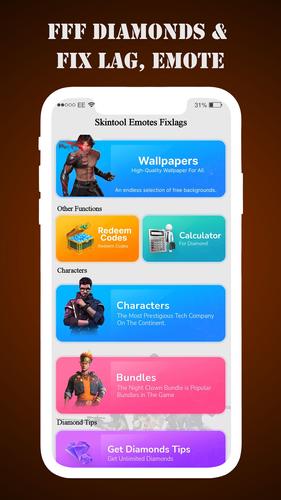 FFF Skin Tools Diamond & Emote Captura de pantalla 1