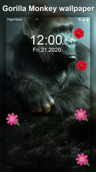 Gorilla Monkey Live Wallpaper 螢幕截圖 2