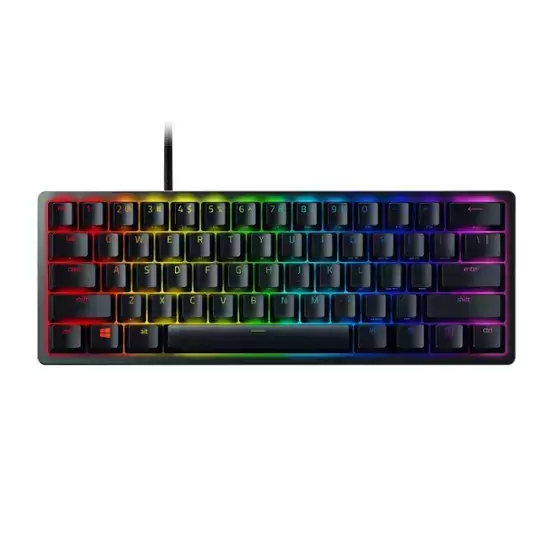 Razer - Huntsman Mini 60% Wired optic clicky click keyboard ကို ChromaR RGB Backlighting - Black