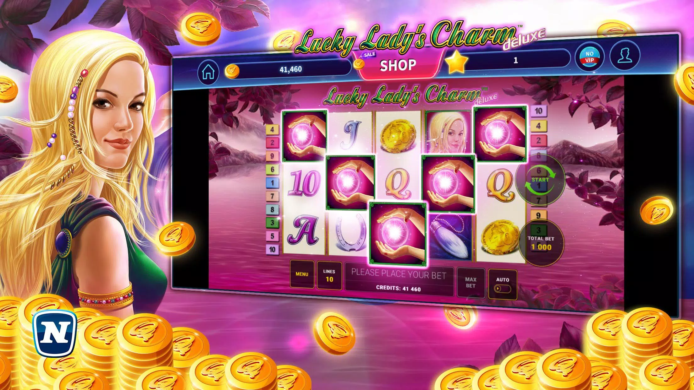 Lucky Lady’s Charm Deluxe Slot Tangkapan skrin 0