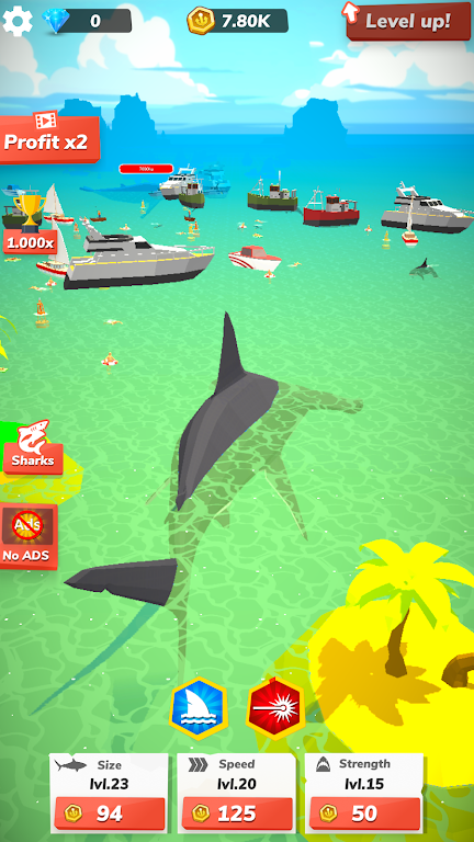 Idle Shark World - Tycoon Game Ảnh chụp màn hình 2