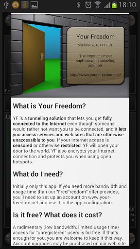 Cliente VPN Your Freedom Screenshot 1