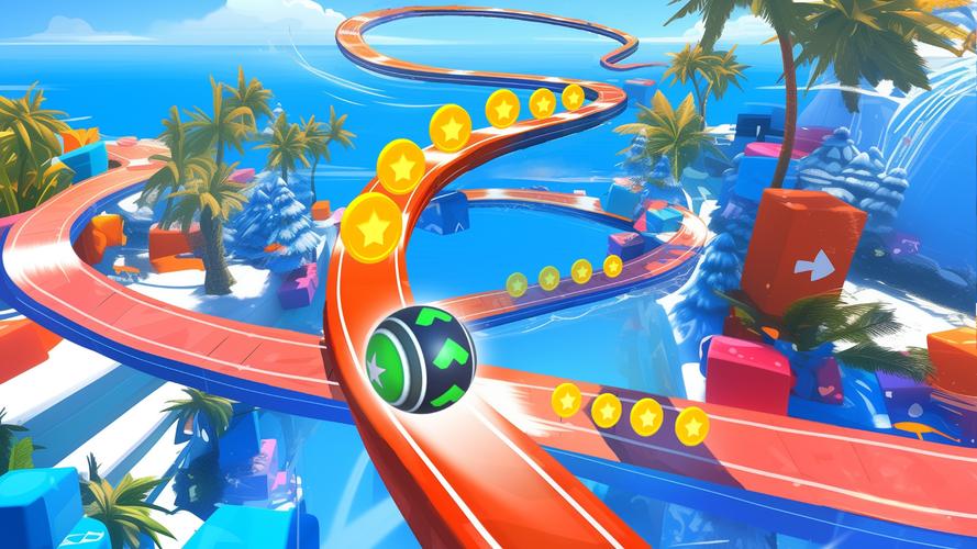 Schermata 3D Super Rolling Ball Race 0
