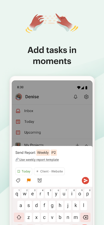 Todoist ဖန်သားပြင်ဓာတ်ပုံ 3