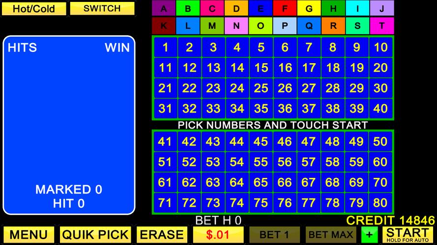 Keno 20 Card Schermafbeelding 0