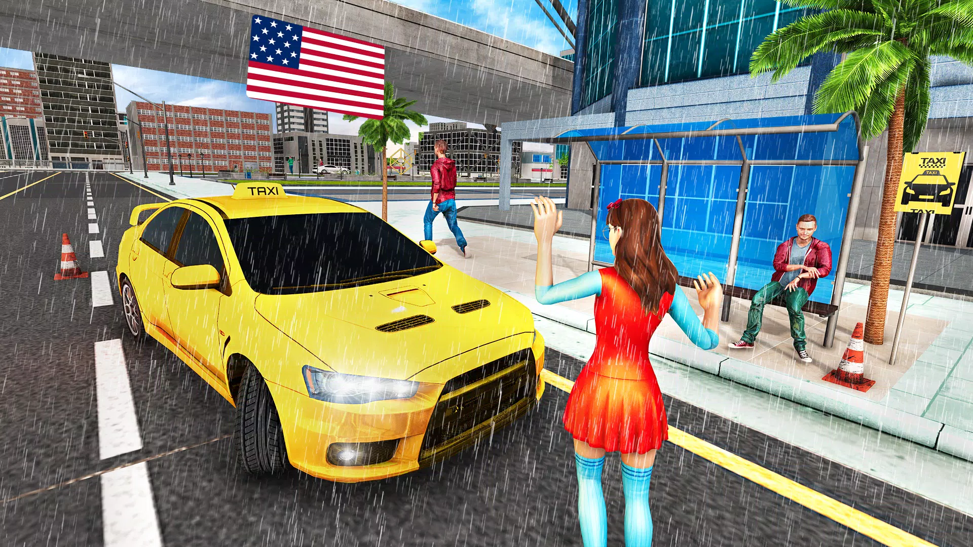 Taxi Car Driving : Taxi Sim 3D Schermafbeelding 2