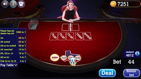 Texas Holdem Progressive Poker Ảnh chụp màn hình 1