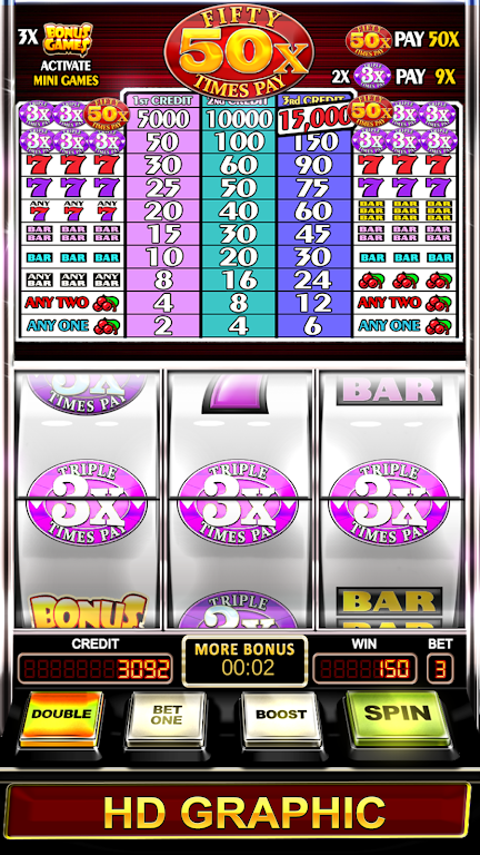 Triple Fifty Times Pay - Free Vegas Style Slots 스크린샷 2