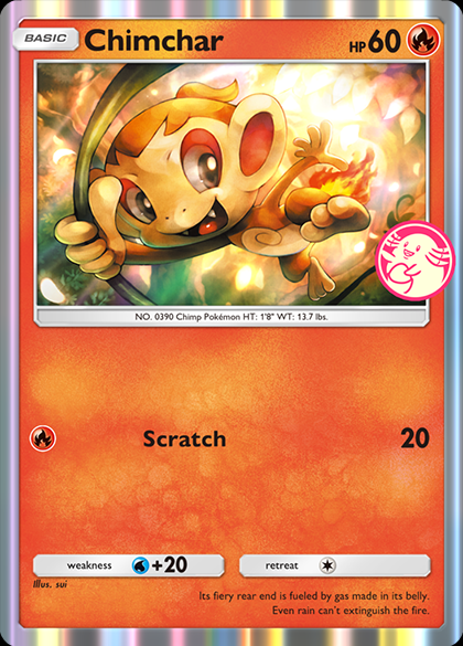 Chimchar promo card with Chansey Pick icon in Pokémon TCG Pocket