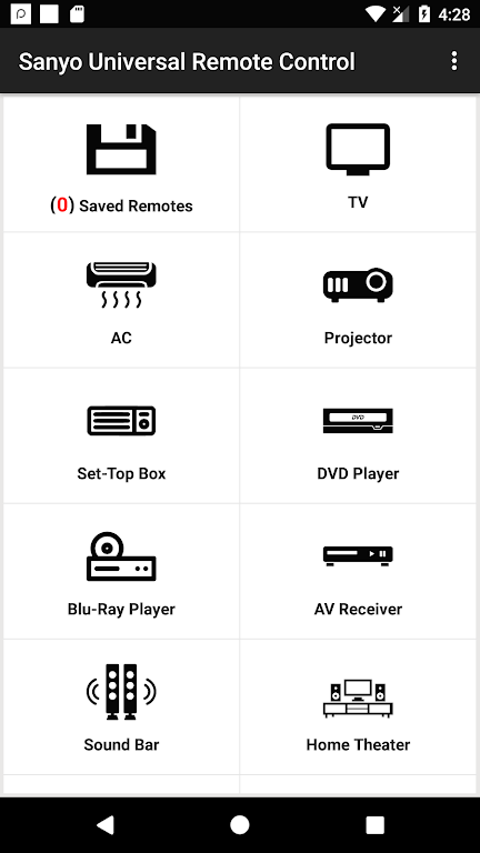 Sanyo Universal Remote 螢幕截圖 0