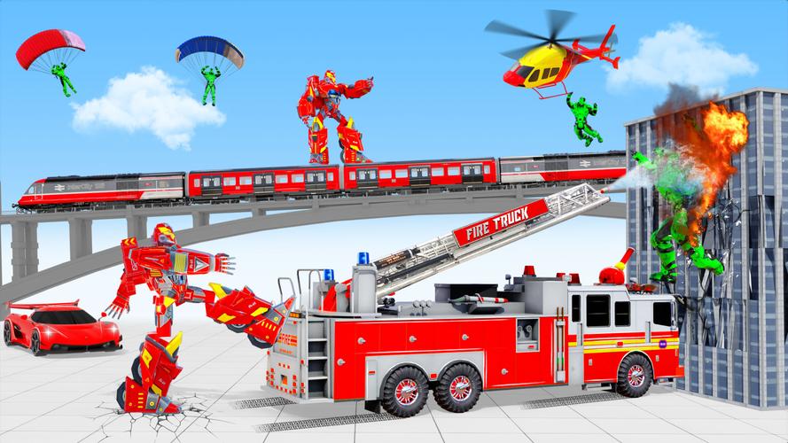 Fire Truck Robot Car Game スクリーンショット 2