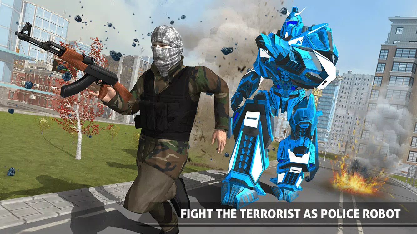 Jogo de carro robô policial Screenshot 3