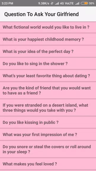 Questions To Ask Your Girlfrie Ảnh chụp màn hình 0