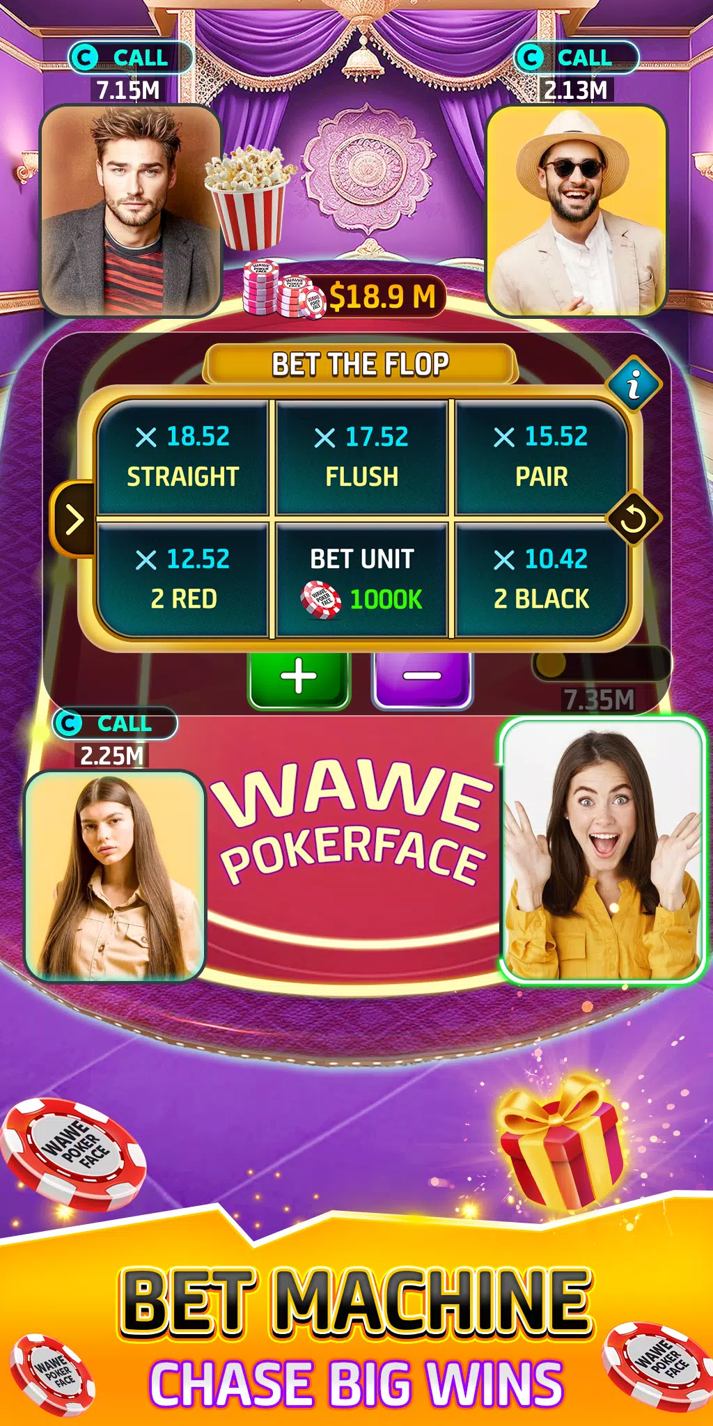 Wawe Poker Face - Holdem Poker ဖန်သားပြင်ဓာတ်ပုံ 1