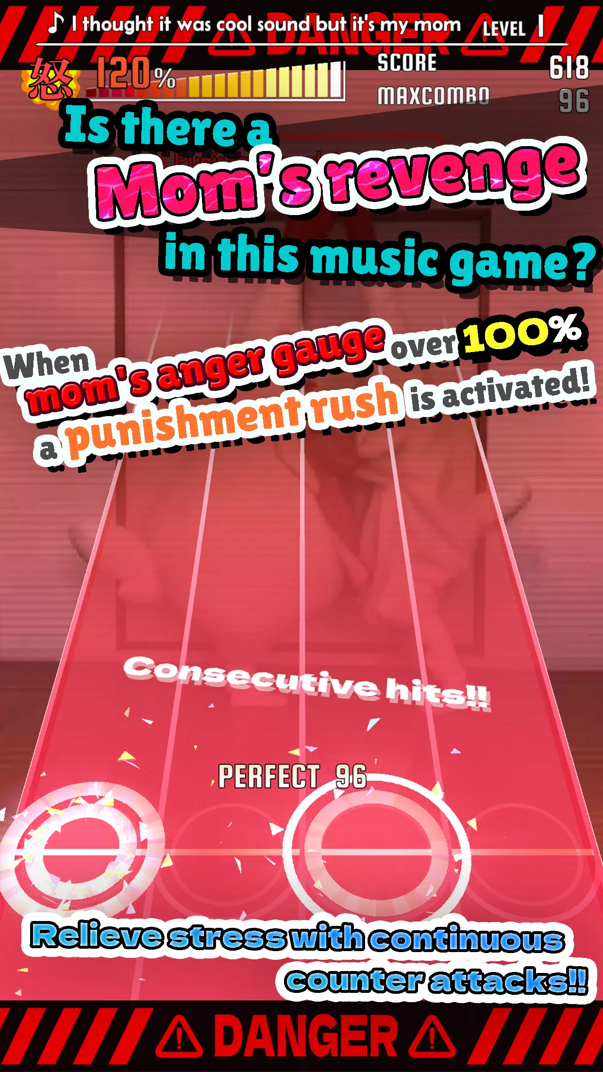 ChickenMom’s rhythm game ဖန်သားပြင်ဓာတ်ပုံ 1