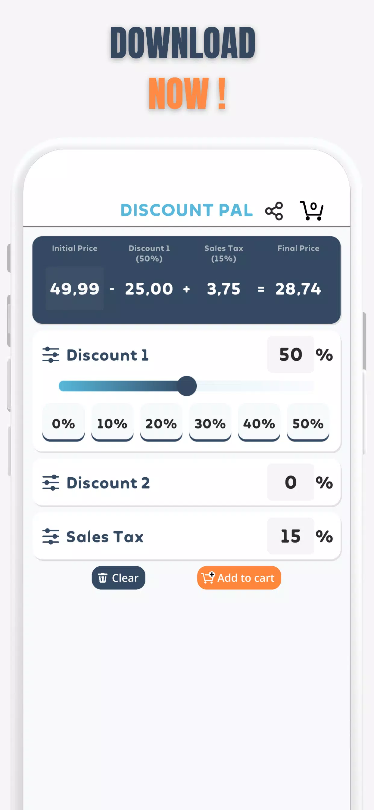 Percent Off Shoping Calculator Screenshot 3