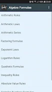 Math Formulas Algebra Capture d'écran 0