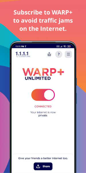 1.1.1.1 + WARP: Safer Internet 螢幕截圖 2