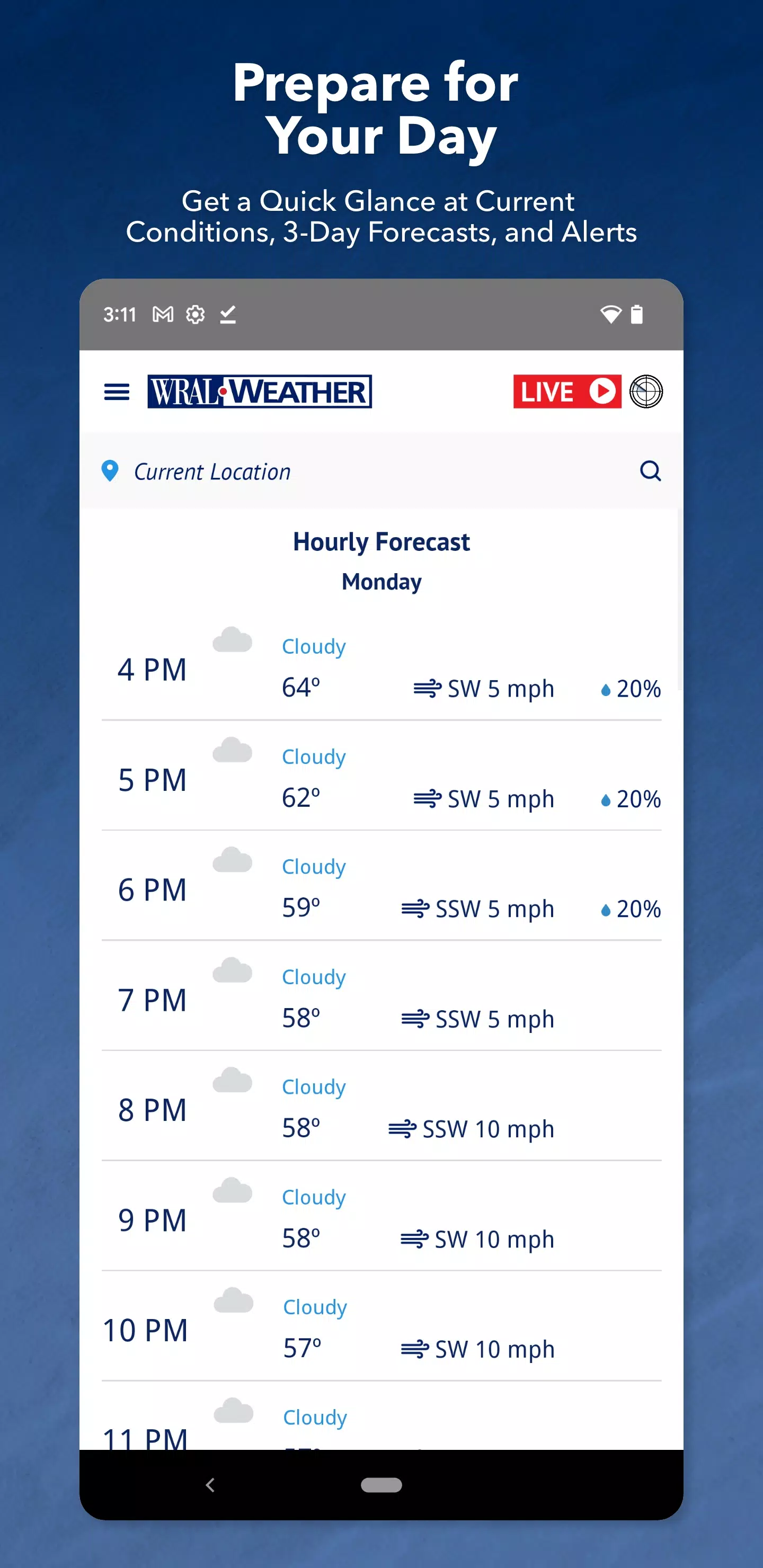 WRAL Weather 스크린샷 1