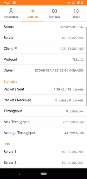 Schermata SonicWall Mobile Connect 2