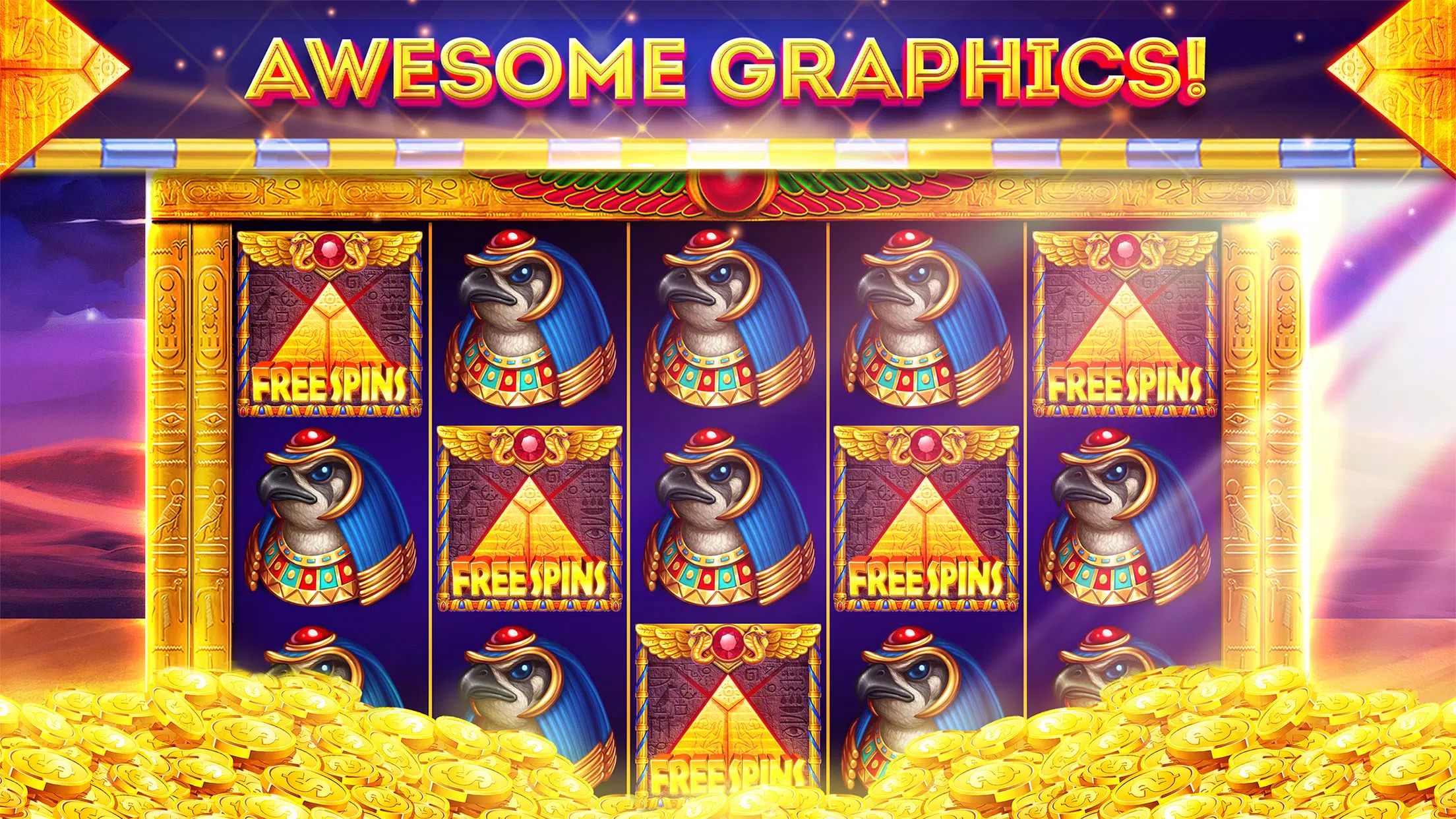 Pharaohs of Egypt Slots Casino 螢幕截圖 1