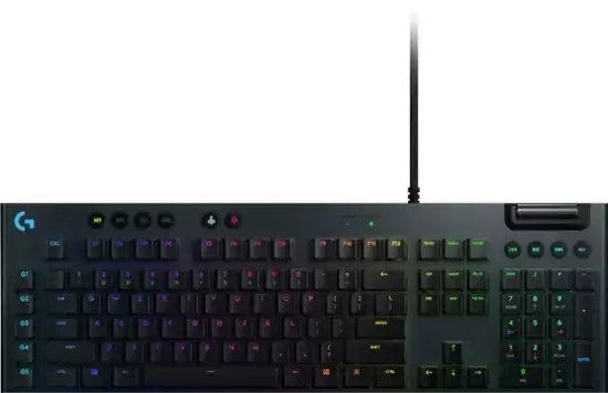 Logitech -G815 Lightsync全尺寸有線機械GL CLICKY開關遊戲鍵盤帶RGB背光 - 碳