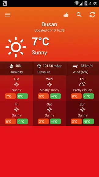 Weather South Korea 螢幕截圖 1