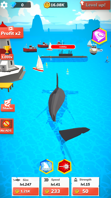 Idle Shark World - Tycoon Game Ảnh chụp màn hình 3