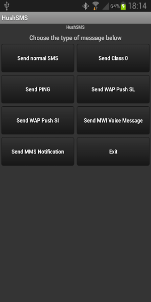 <p>HushSMS is een unieke applicatie beschikbaar in de Play Store waarmee je korte berichten kunt verzenden die voorheen alleen mogelijk waren via vervoerders. Deze app is ontworpen om specifieke soorten korte berichten te verzenden, waardoor het een waardevol hulpmiddel is voor penetratietests en ethisch hacken.<br><img src=