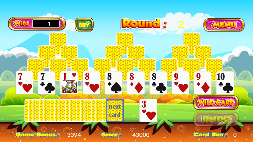 Tri Towers Tri Peaks Solitaire 螢幕截圖 1