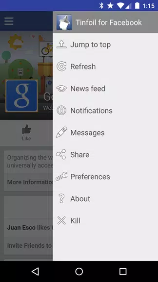 Tinfoil for Facebook スクリーンショット 1