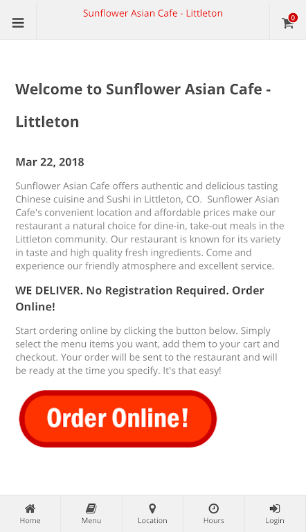 Sunflower Asian Cafe Littleton স্ক্রিনশট 0