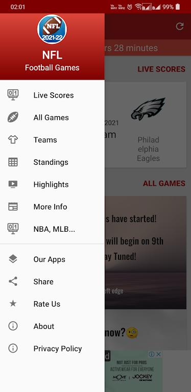 NFL 2024 Schedule Scores Captura de tela 1