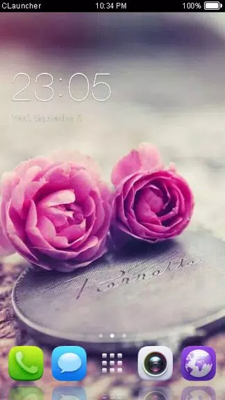 Pink Roses Theme C Launcher Captura de tela 0