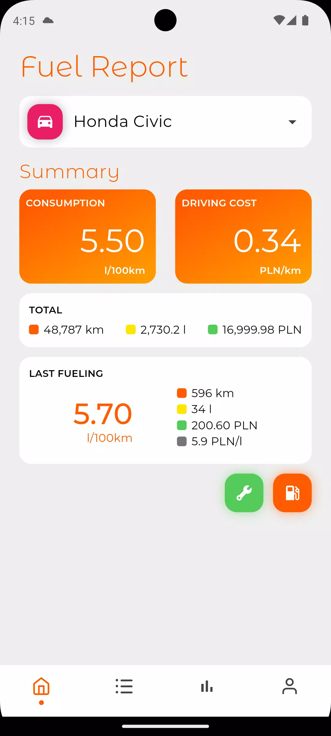 Fuel Log Zrzut ekranu 0